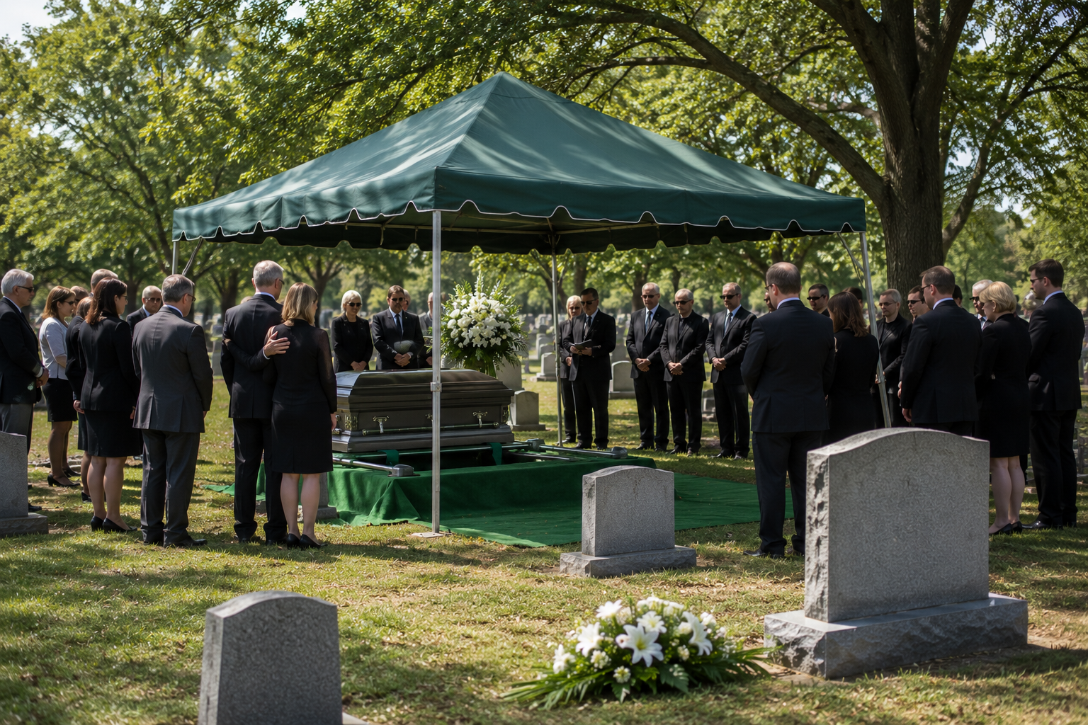 Cemetery burial service
