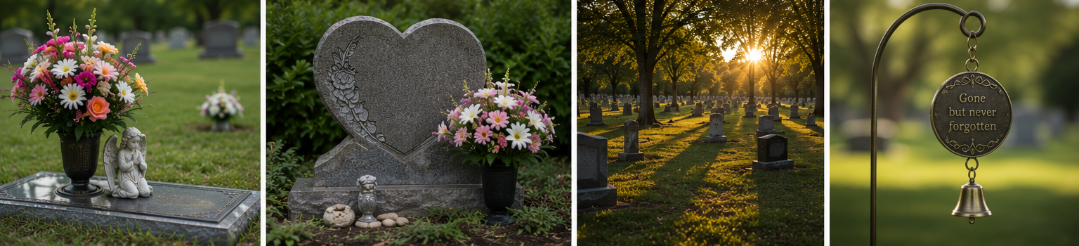 Collage of cemetery photos